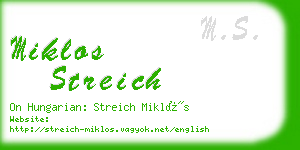 miklos streich business card